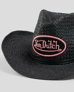 Von Dutch Patch Cowboy Hat Black/pink Outlet