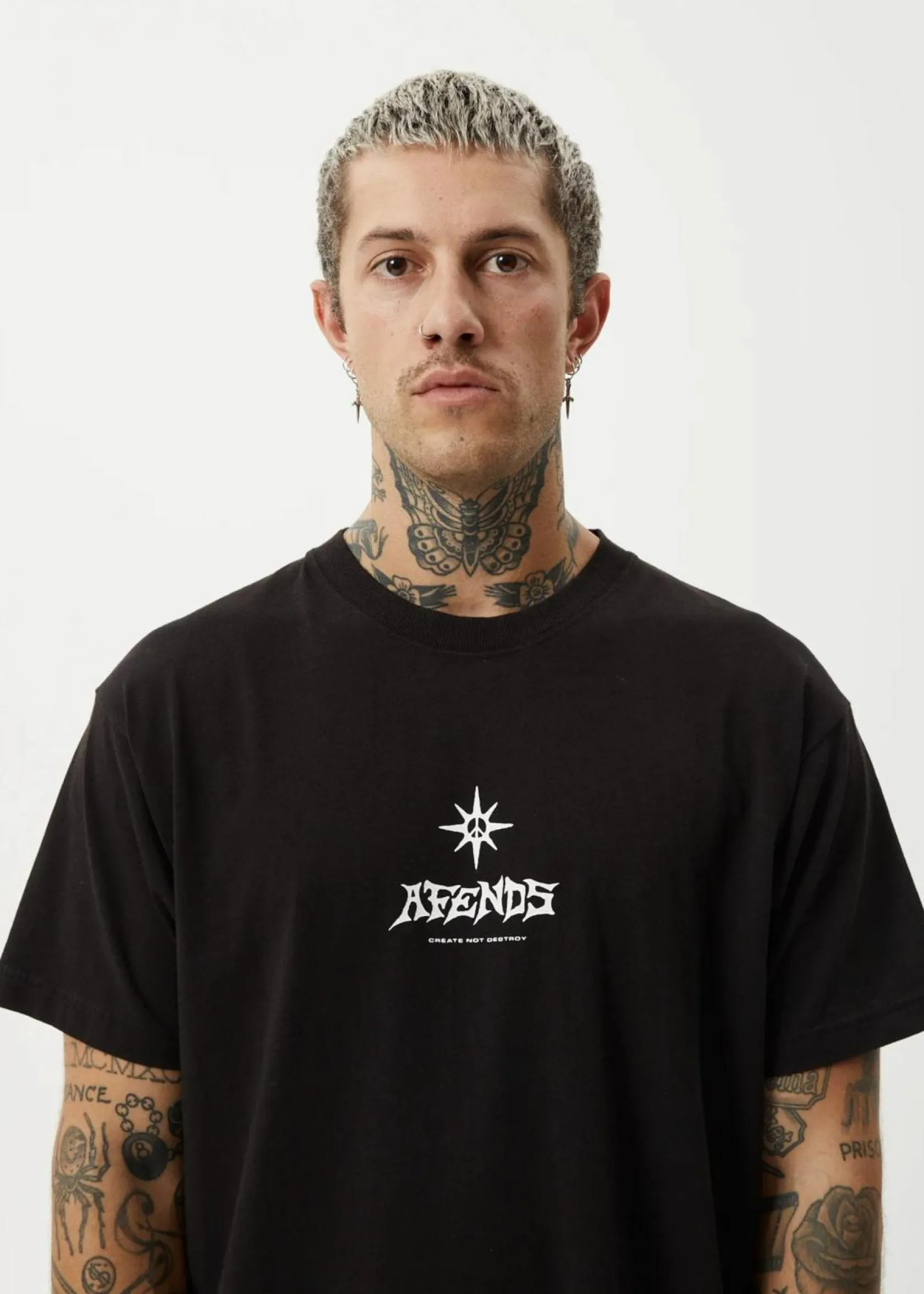 Afends Peace Out T-Shirt Black Discount