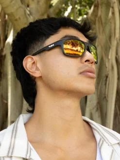 Sin Eyewear Peccant Rubber Polarised Sunglasses Rubber Raven/red Flash Best