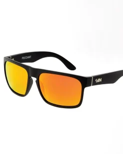 Sin Eyewear Peccant Rubber Polarised Sunglasses Rubber Raven/red Flash Best
