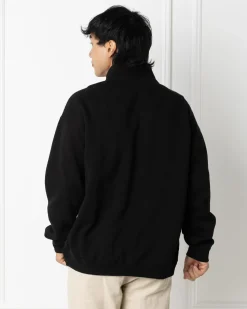 Rip Curl Pill Icon 1/4 Zip Crewneck Sweatshirt Black New