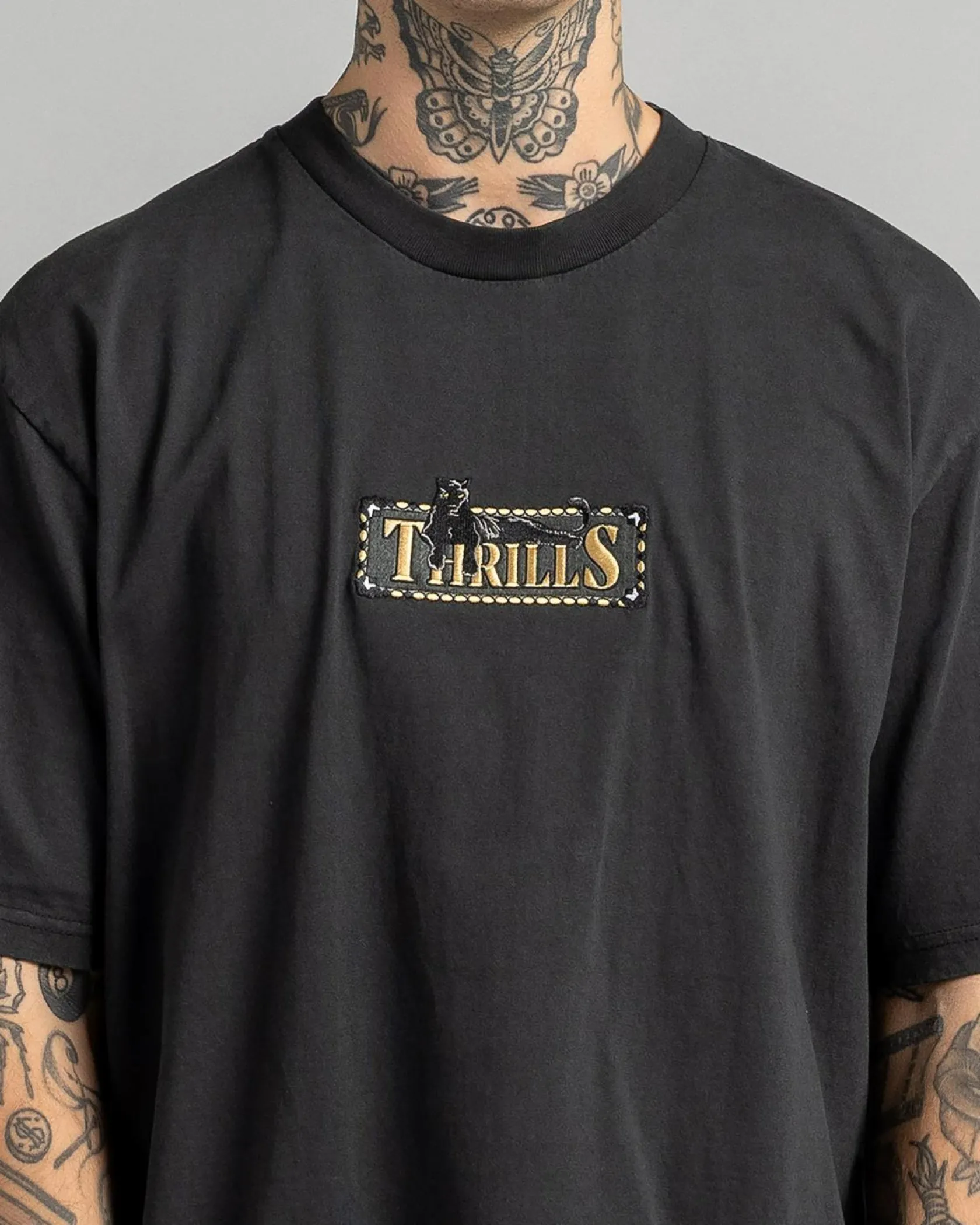 Thrills Pit Stop Oversize Fit T-Shirt Pirate Black Discount