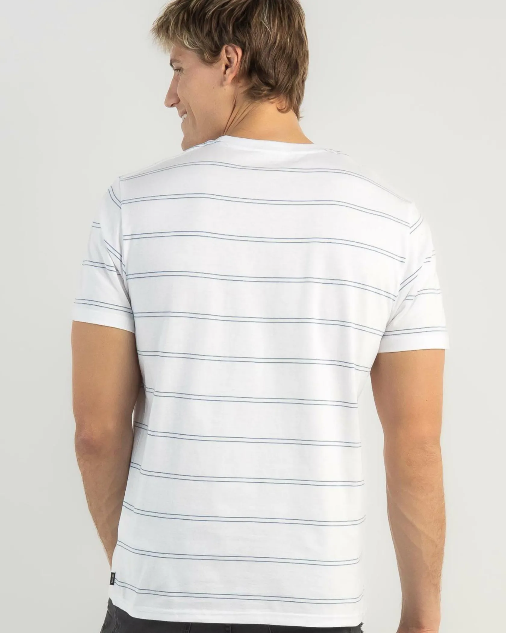 Rip Curl Plain Stripe T-Shirt White/blue Sale