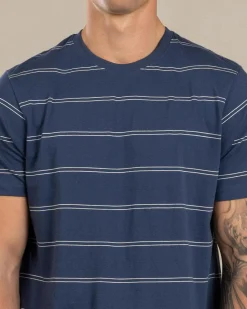 Rip Curl Plain Stripe T-Shirt Light Navy Sale