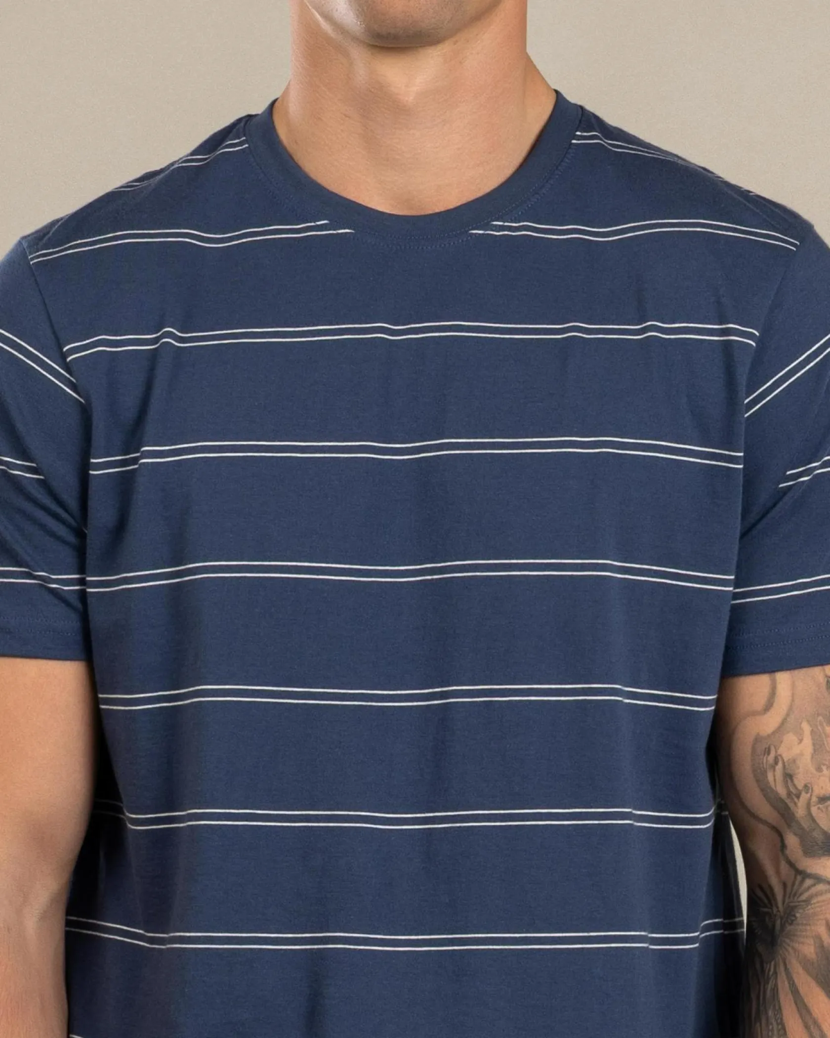 Rip Curl Plain Stripe T-Shirt Light Navy Sale