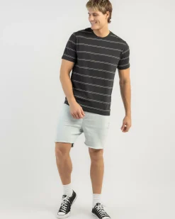 Rip Curl Plain Stripe T-Shirt Washed Black New