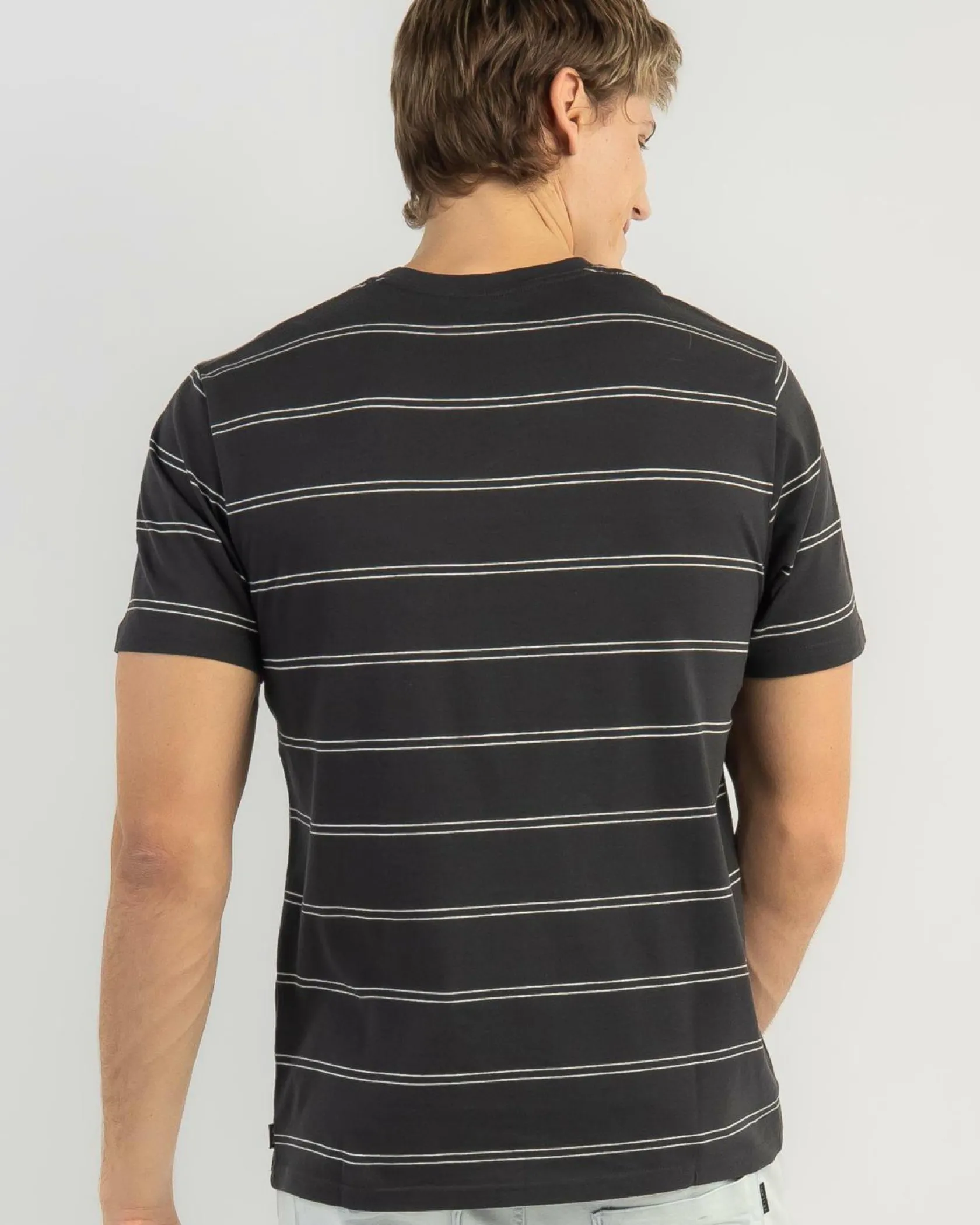 Rip Curl Plain Stripe T-Shirt Washed Black New
