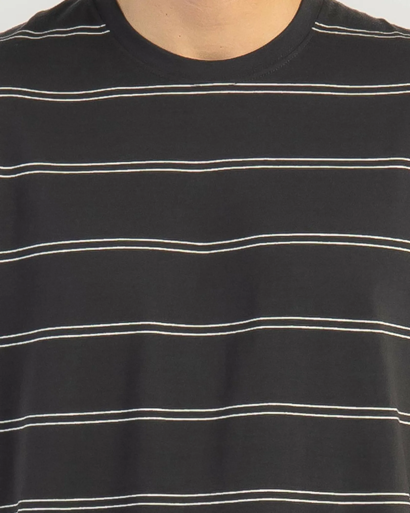 Rip Curl Plain Stripe T-Shirt Washed Black New