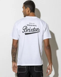 Brixton Postal T-Shirt White Discount