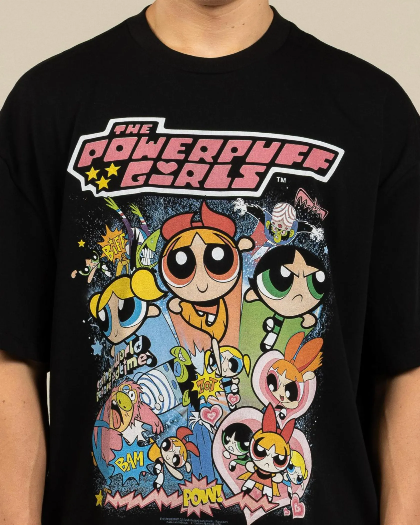 Threadheads Powerpuff Girls Vintage Oversized T-Shirt Black Outlet