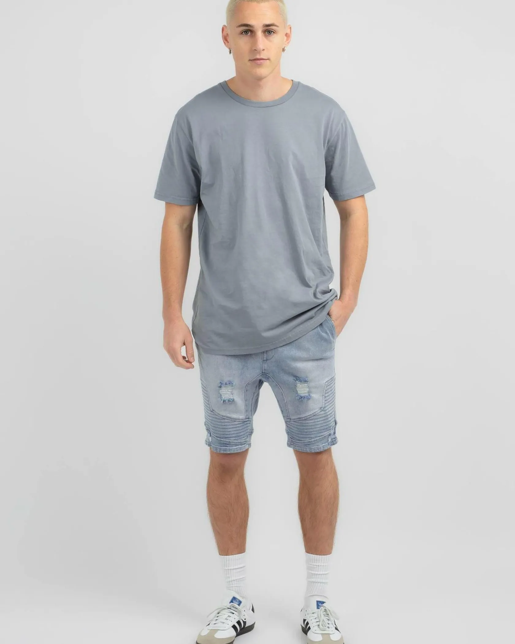 Lucid Promenade Walk Shorts Mid Blue Outlet