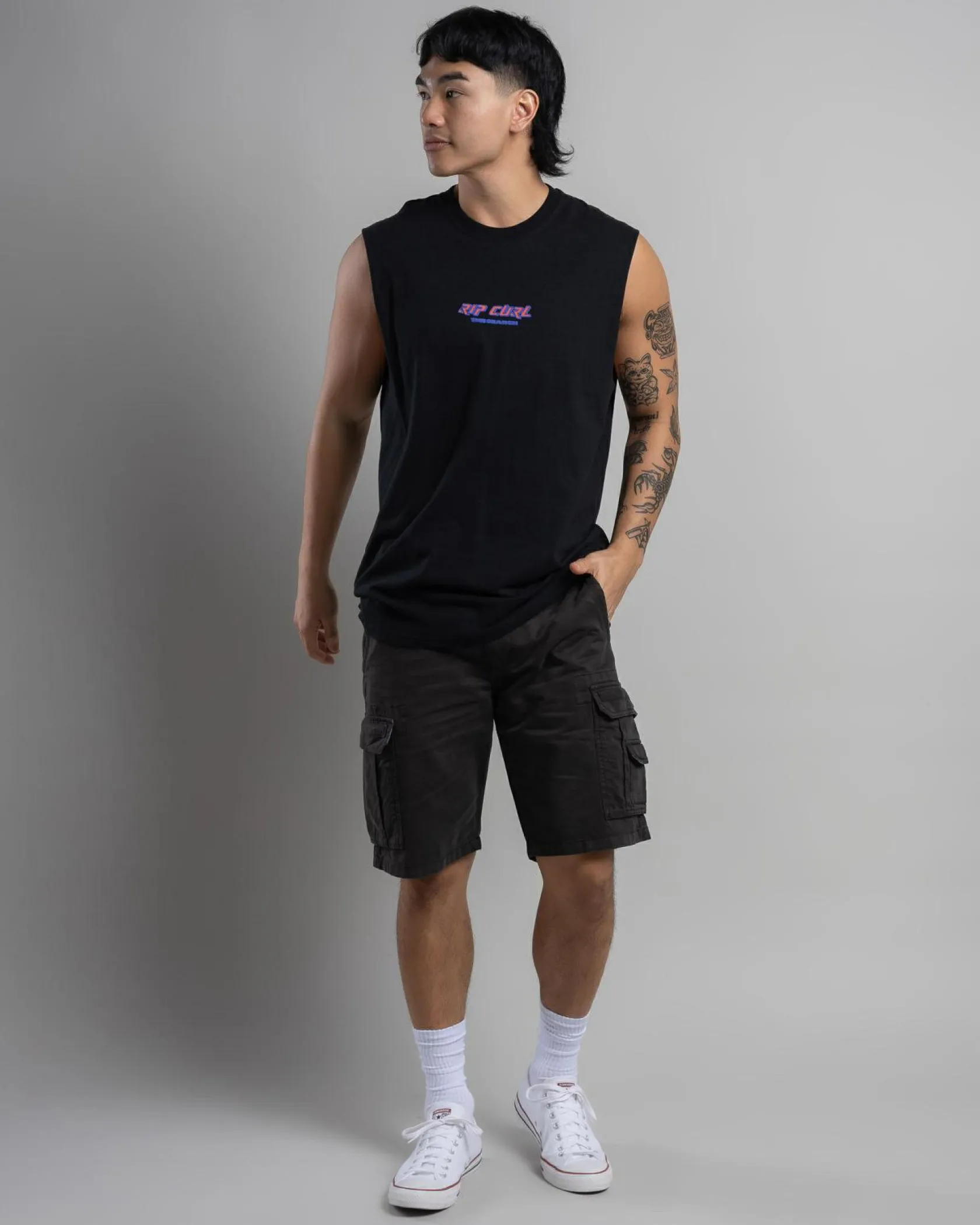 Rip Curl Quest Lock Up Muscle Tank Black Hot