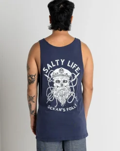 Salty Life Raider Singlet Navy New