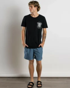 Salty Life Raider T-Shirt Navy Acid Clearance