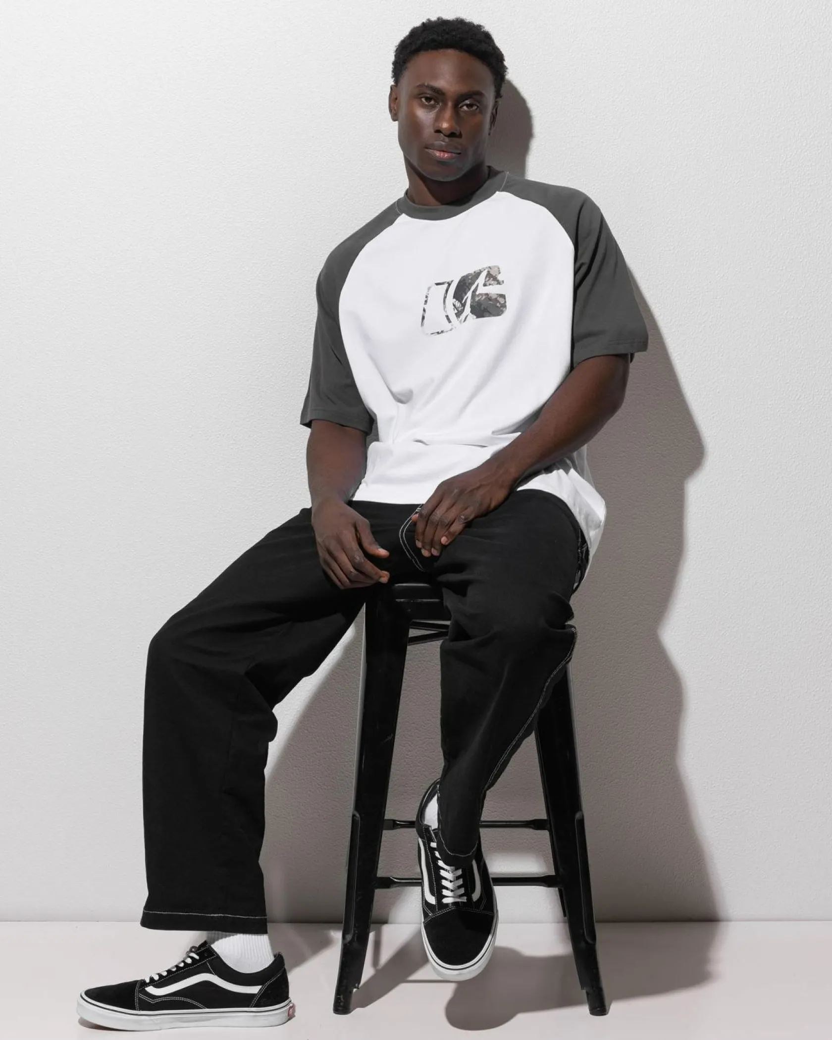 Rusty Rambo Raglan T-Shirt White Clearance