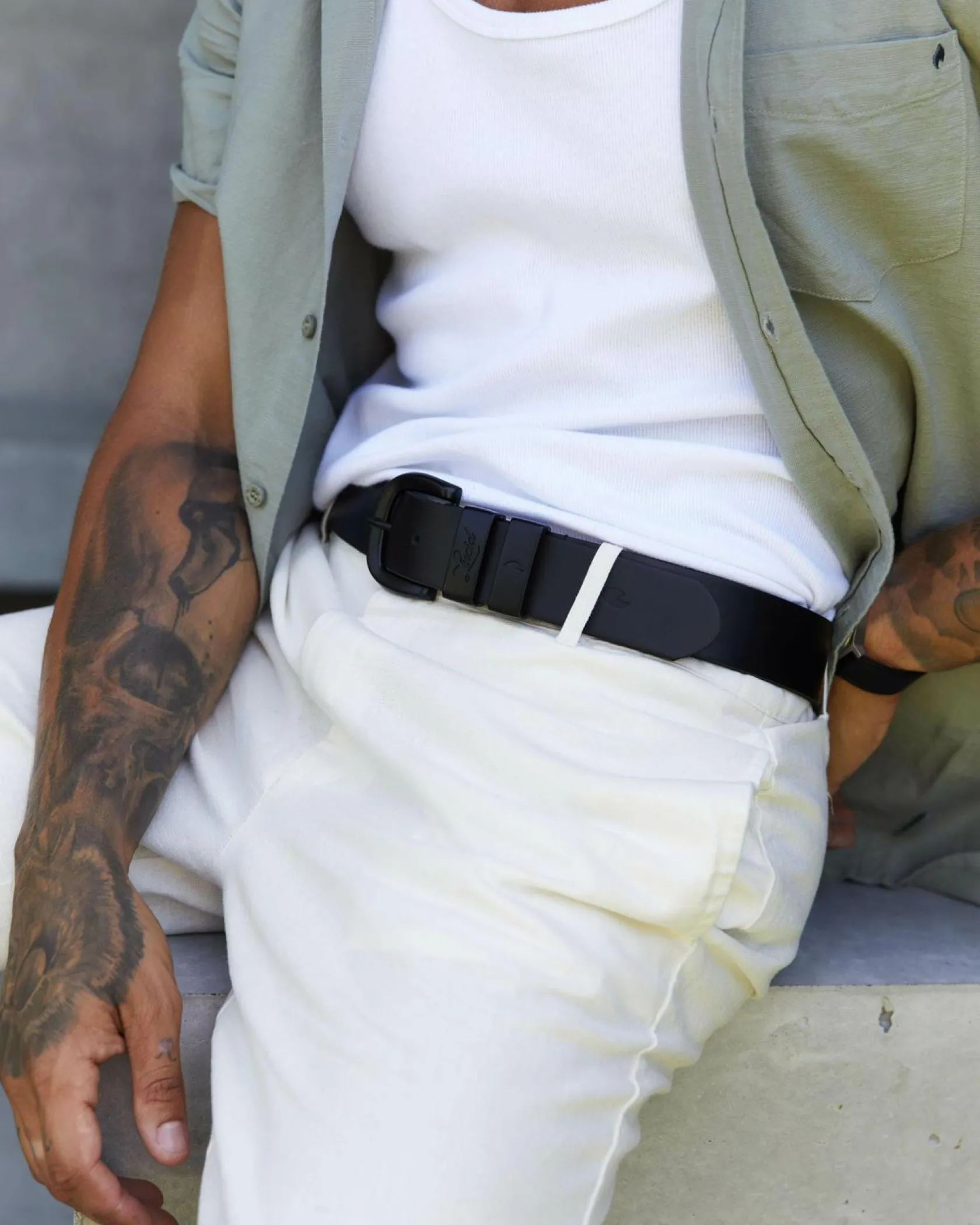 Lucid Rancher Leather Belt Black/matt Black Hot