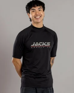 Jacks Rapid Short Sleeve Rash Vest Black Discount