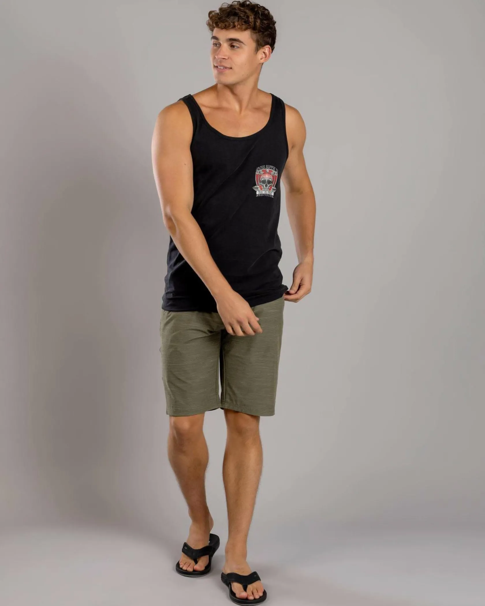 Jacks Rapture Singlet Black Acid Sale