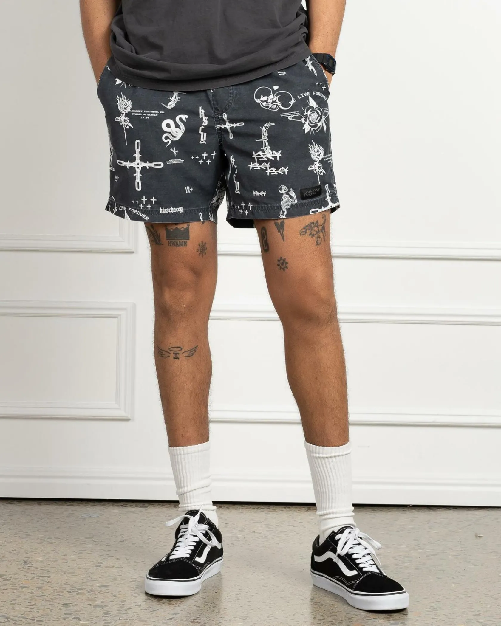 Kiss Chacey Ratley Beach Shorts Ratley Print Clearance