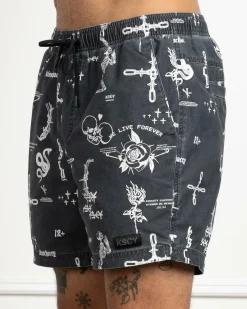 Kiss Chacey Ratley Beach Shorts Ratley Print Clearance