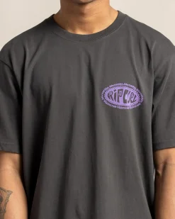 Rip Curl Raw Energy De Oval T-Shirt Washed Black Best