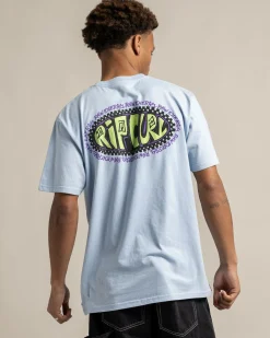 Rip Curl Raw Energy De Oval T-Shirt Blue Wind Sale