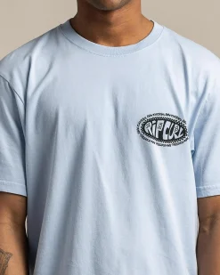 Rip Curl Raw Energy De Oval T-Shirt Blue Wind Sale