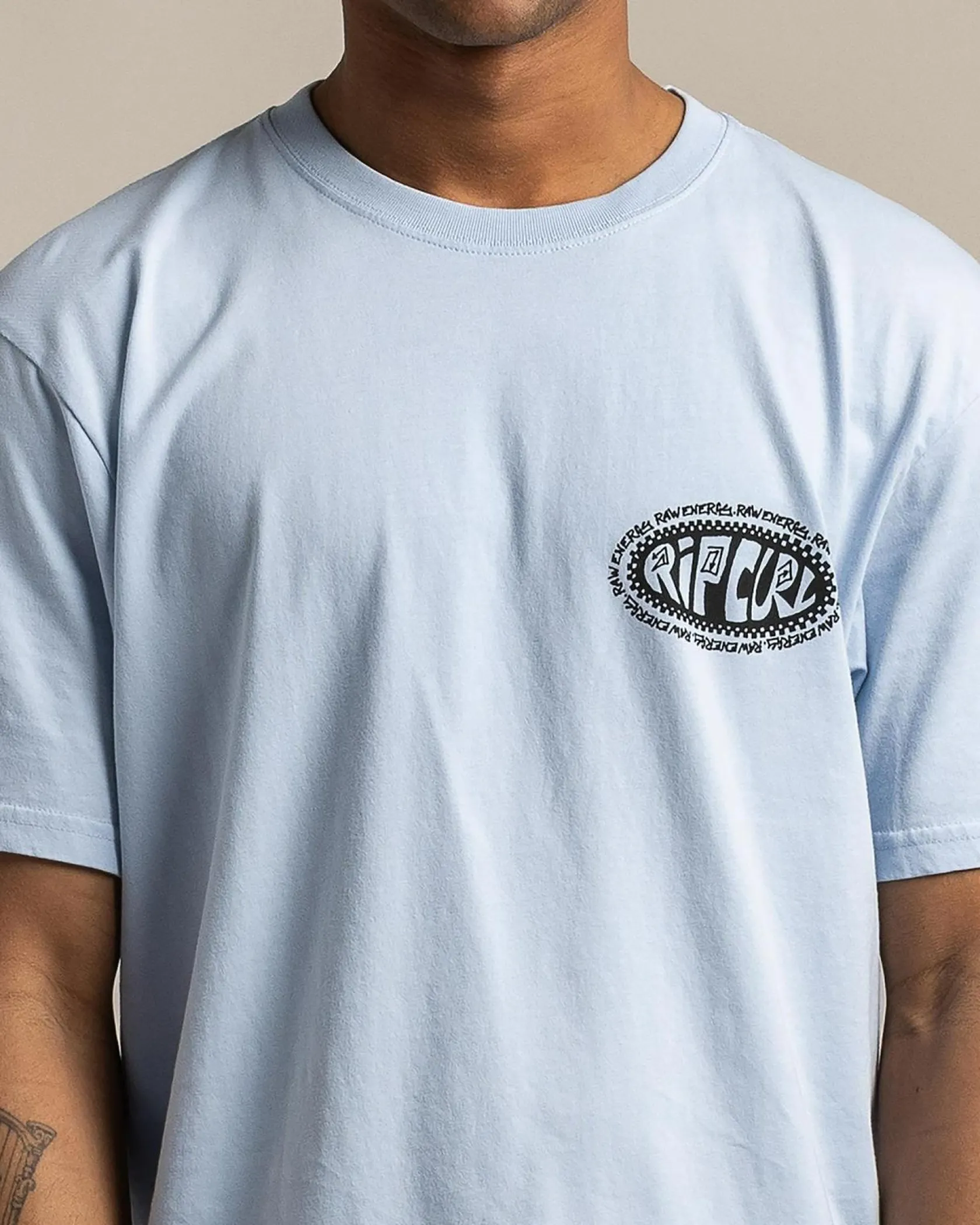 Rip Curl Raw Energy De Oval T-Shirt Blue Wind Sale