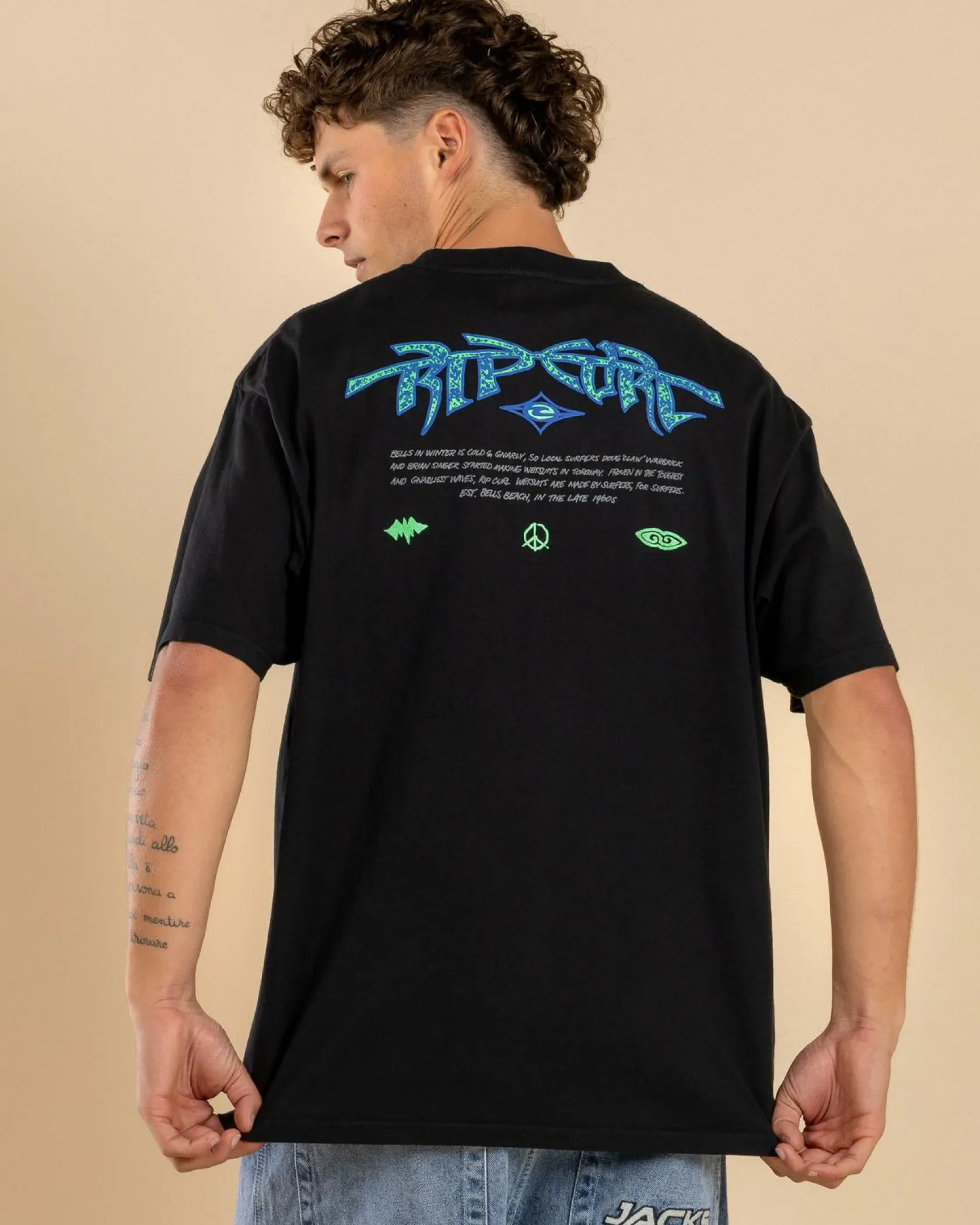 Rip Curl Raw Energy Gnarly T-Shirt Black Sale