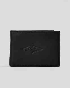 Rip Curl Raw Energy RFID Slim Leather Wallet Black New