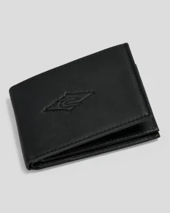 Rip Curl Raw Energy RFID Slim Leather Wallet Black New