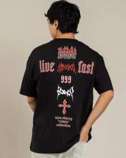 Kiss Chacey Rebel Box Fit T-Shirt Jet Black Clearance