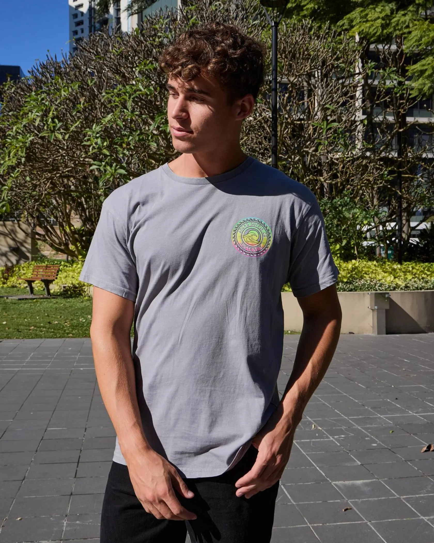 Jacks Recollection T-Shirt Lt Grey Acid Sale