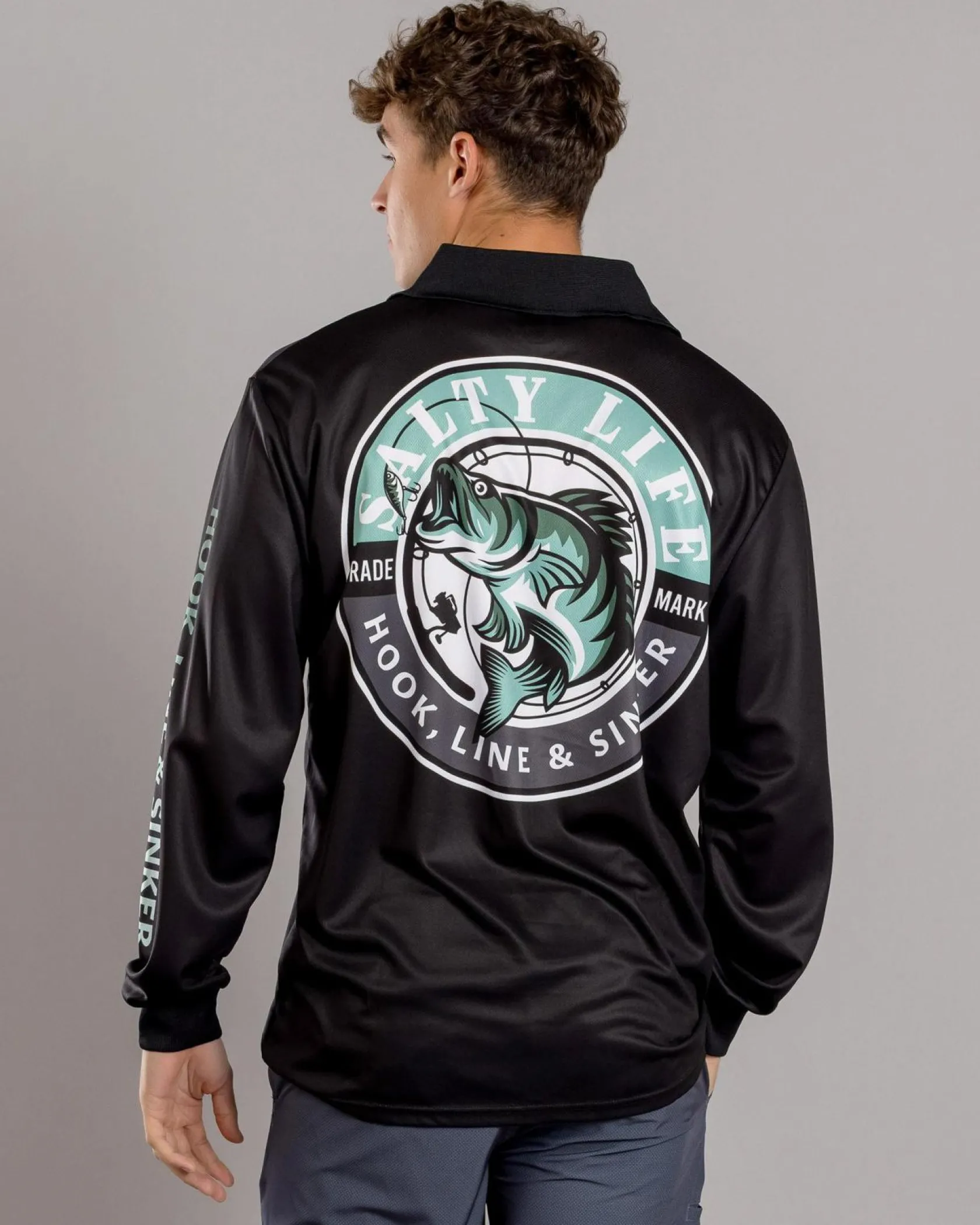 Salty Life Reel In Fishing Shirt Black Outlet