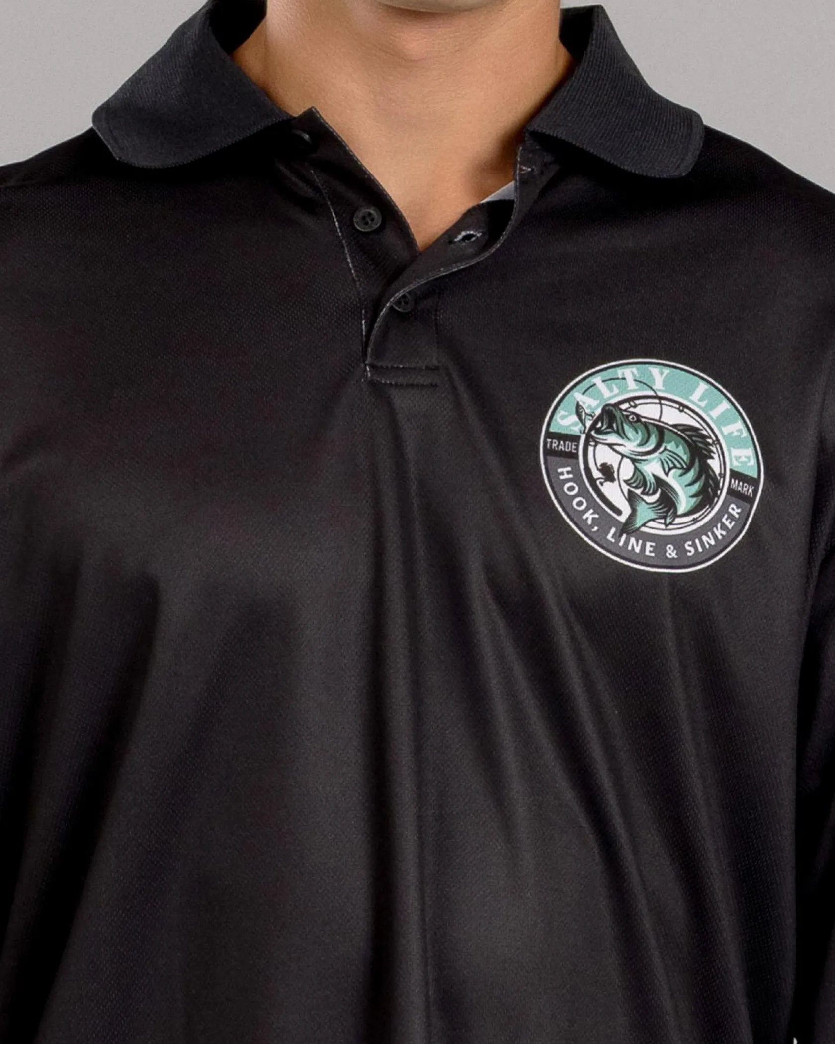 Salty Life Reel In Fishing Shirt Black Outlet