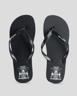 Salty Life Reel Legend Thongs Black/white Discount