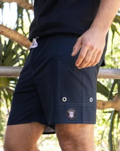 Salty Life Reign Elastic Waist Shorts Navy Clearance