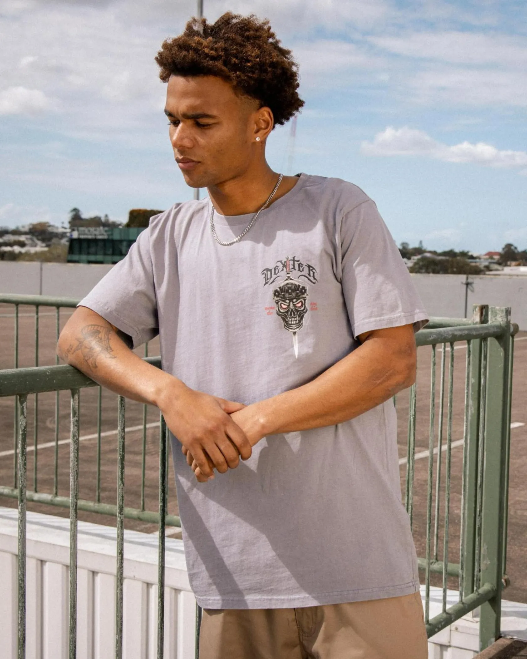 Dexter Reigning Dead T-Shirt Grey Acid Outlet