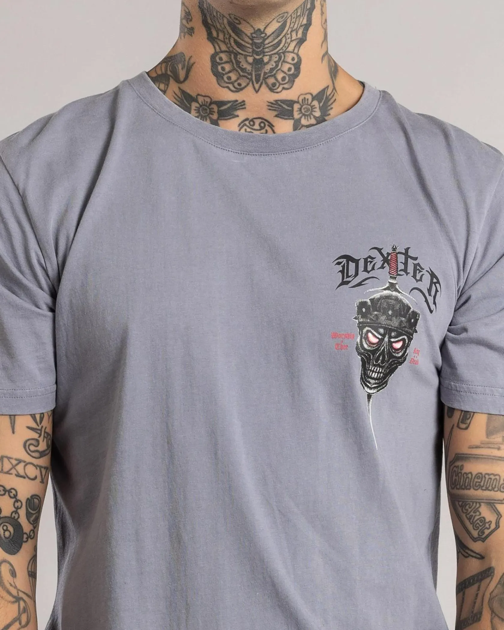 Dexter Reigning Dead T-Shirt Grey Acid Outlet