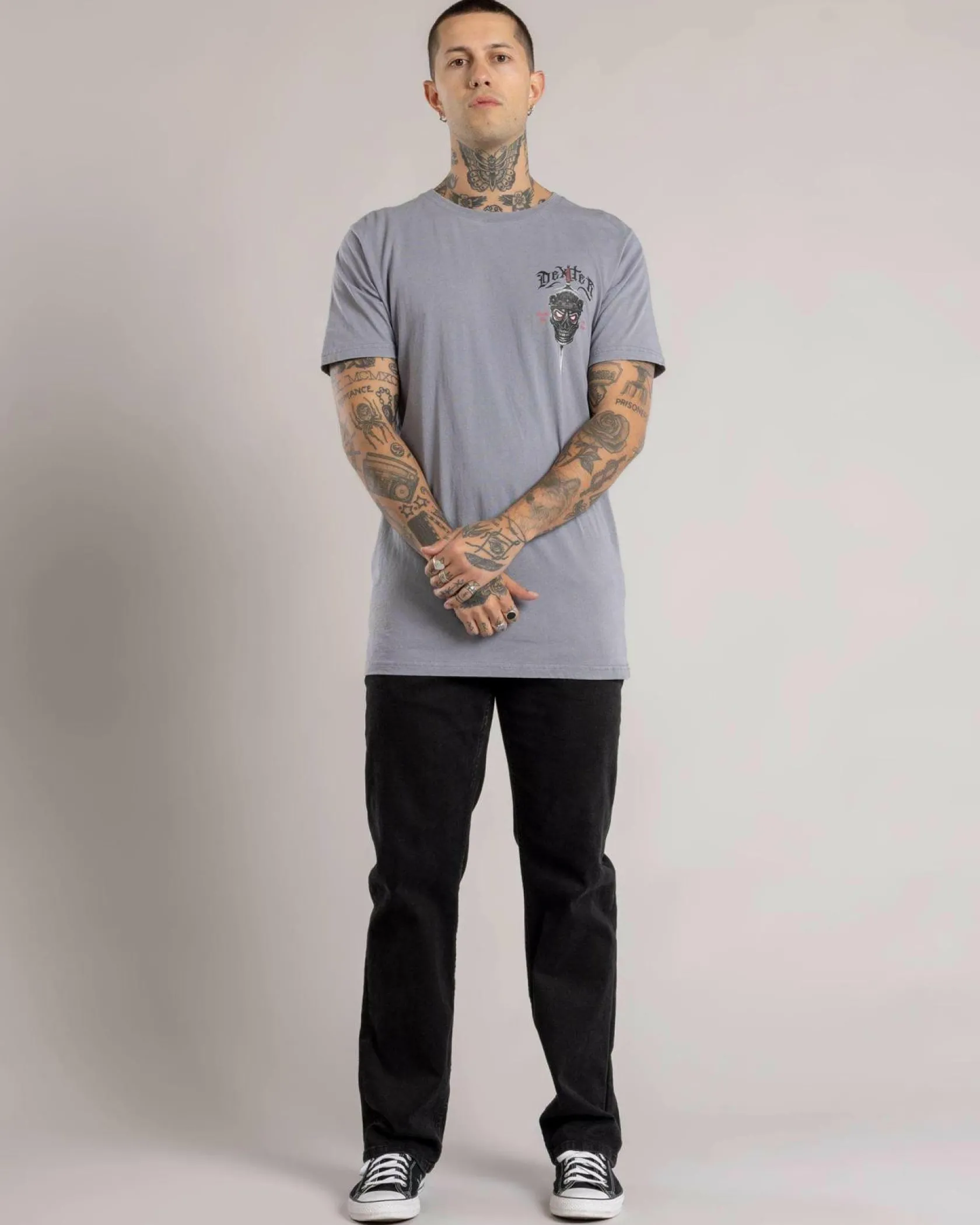 Dexter Reigning Dead T-Shirt Grey Acid Outlet