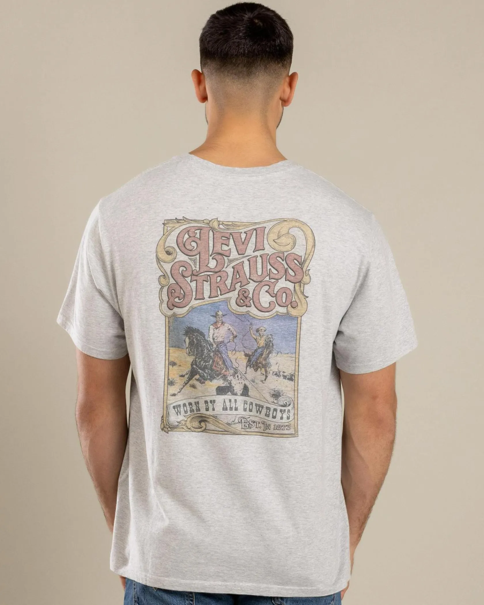 Levi's Relaxed Fit T-Shirt Worn By Cowboys Light Heather New