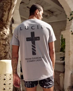 Lucid Reliquary T-Shirt Lt Grey Acid Discount