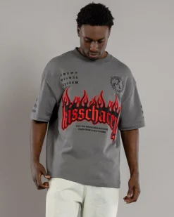 Kiss Chacey Repair Loopback Street T-Shirt Charcoal New