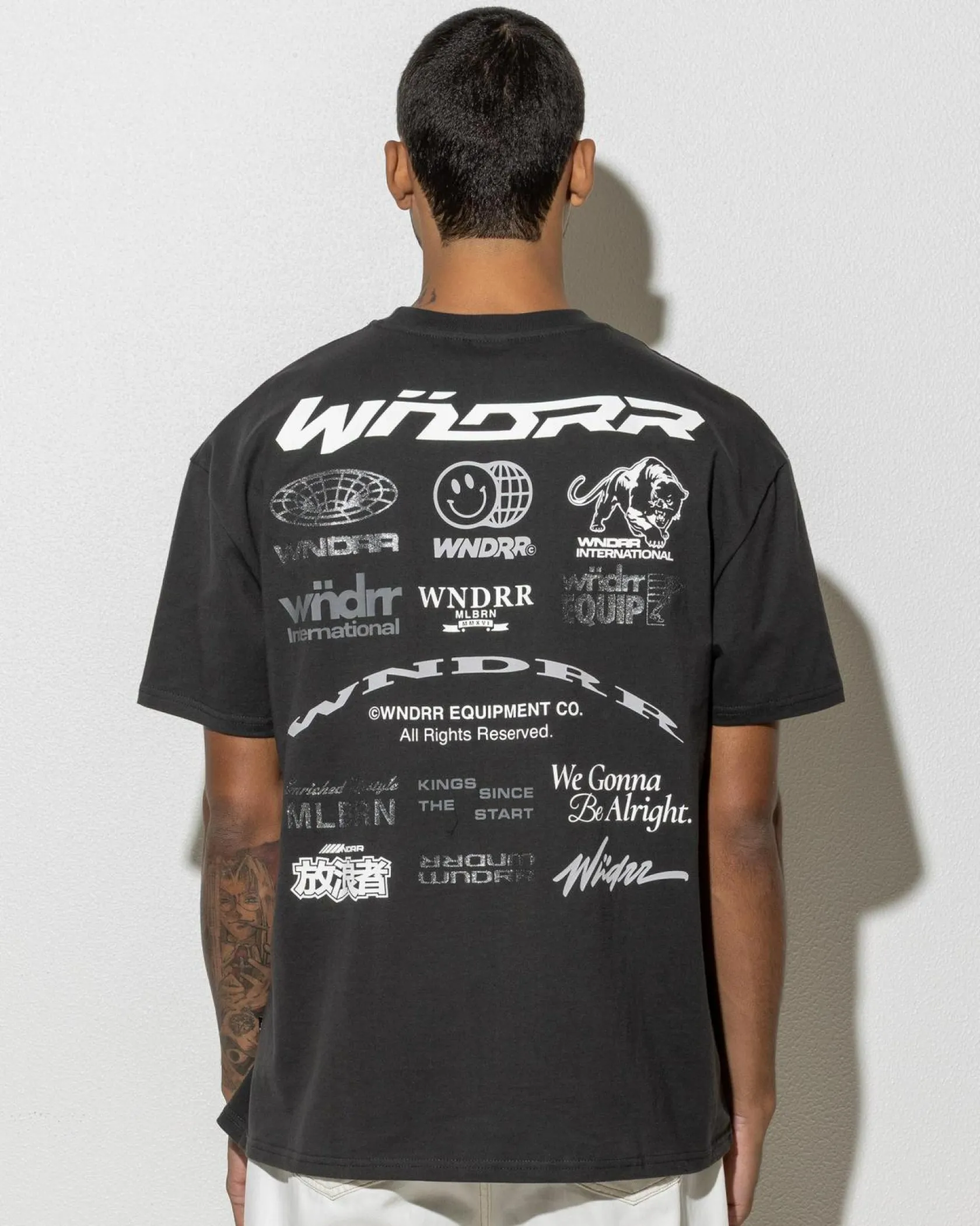 Wndrr Represent Box Fit T-Shirt Faded Black Clearance