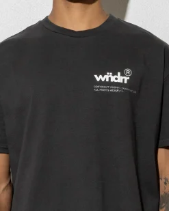 Wndrr Represent Box Fit T-Shirt Faded Black Clearance