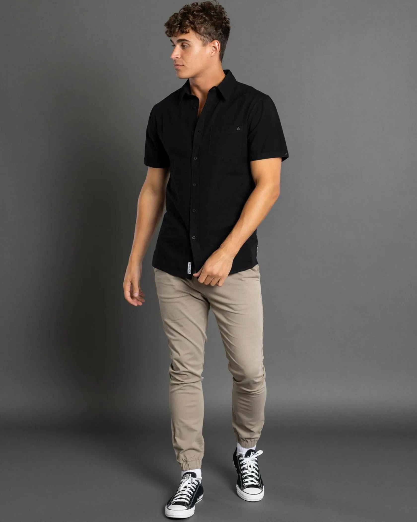 Lucid Requisite Short Sleeve Shirt Black Clearance