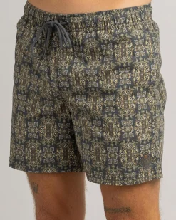 Skylark Retain Elastic Waist Shorts Slate Blue