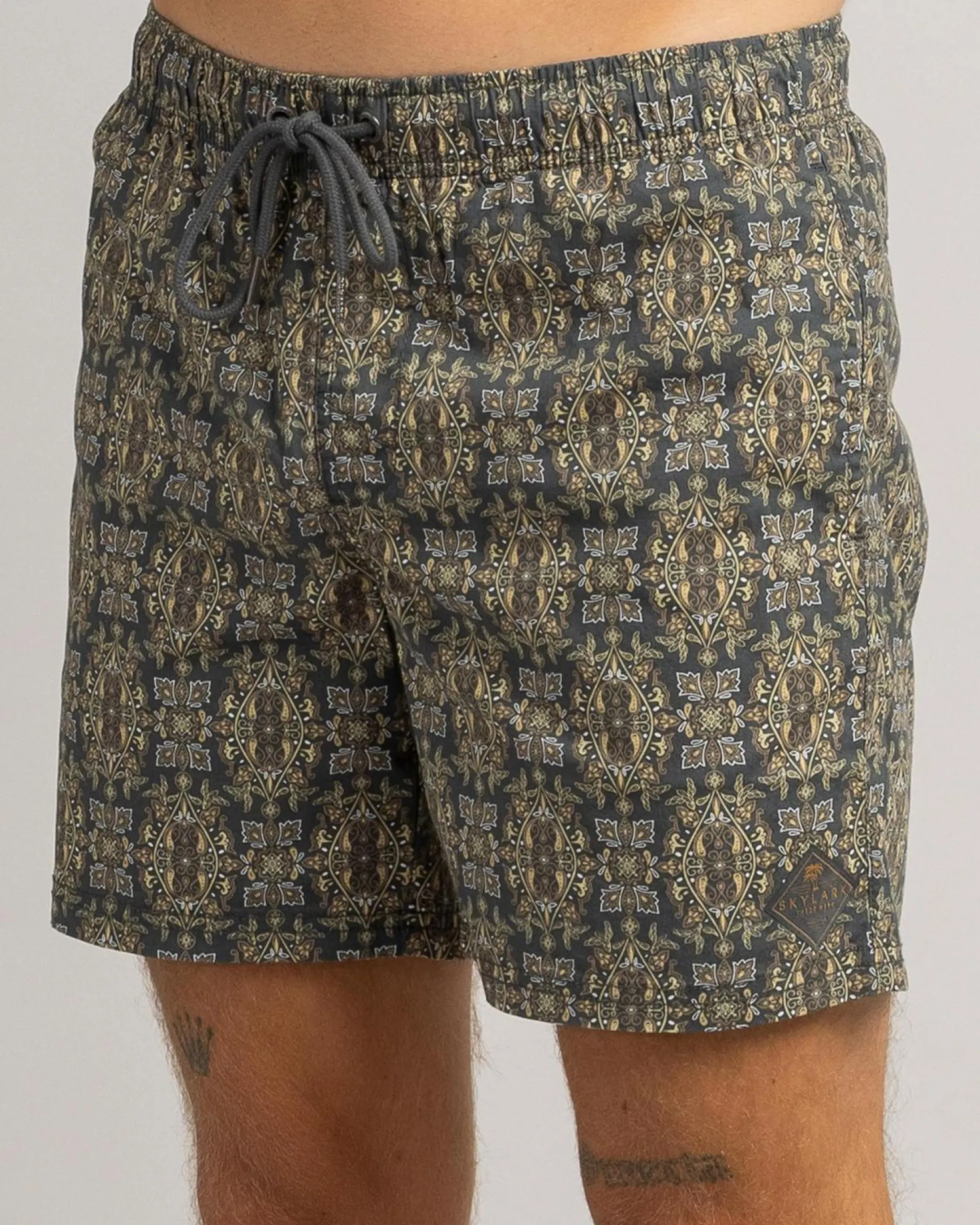 Skylark Retain Elastic Waist Shorts Slate Blue