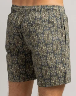 Skylark Retain Elastic Waist Shorts Slate Blue