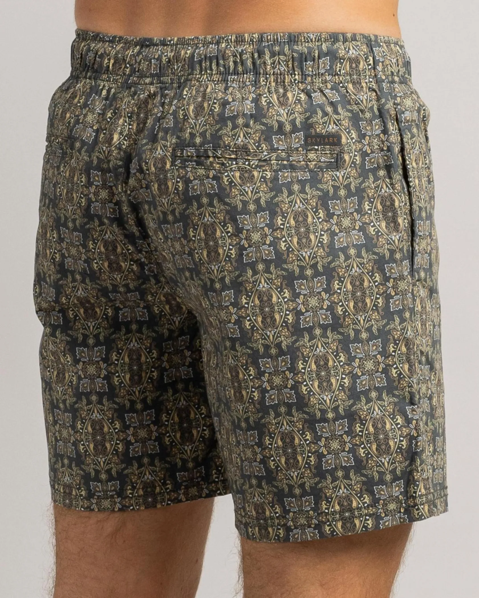 Skylark Retain Elastic Waist Shorts Slate Blue